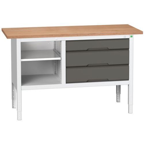 Dielenské stoly Bott Verso Storage, 83-93 x 150 x 60 cm, rôzne vybavenie, multiplex