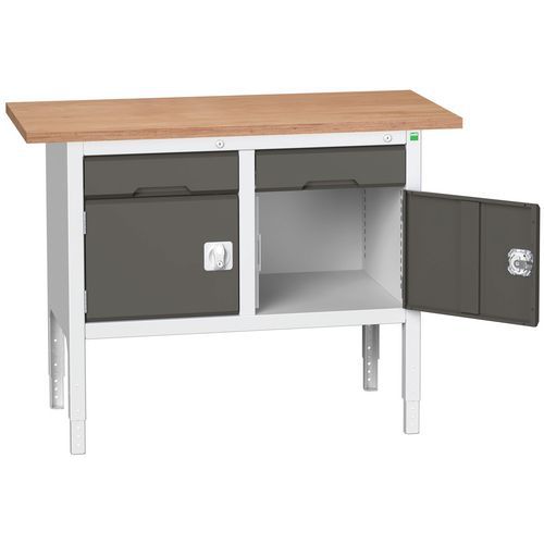 Dielenské stoly Bott Verso Storage, 83-93 x 125 x 60 cm, rôzne vybavenie, multiplex