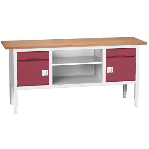 Dielenské stoly Bott Verso Storage, 83-93 x 200 x 60 cm, rôzne vybavenie, multiplex