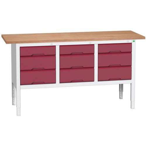 Dielenské stoly Bott Verso Storage, 83-93 x 175 x 60 cm, rôzne vybavenie, multiplex