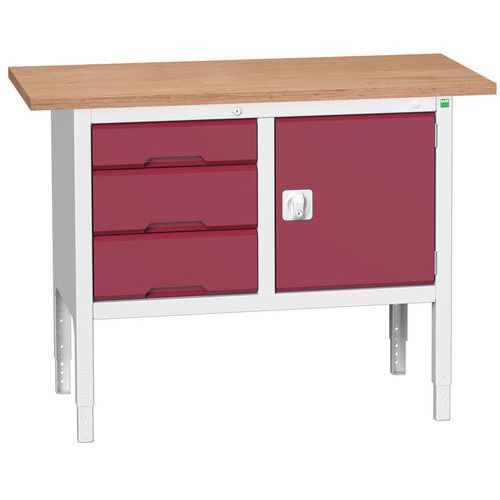 Dielenské stoly Bott Verso Storage, 83-93 x 125 x 60 cm, rôzne vybavenie, multiplex