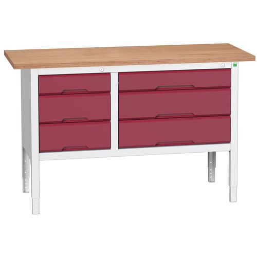 Dielenské stoly Bott Verso Storage, 83-93 x 150 x 60 cm, rôzne vybavenie, multiplex
