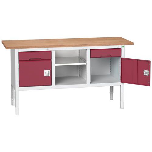 Dielenské stoly Bott Verso Storage, 83-93 x 175 x 60 cm, rôzne vybavenie, multiplex