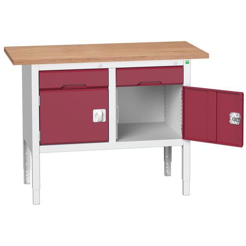 Dielenské stoly Bott Verso Storage, 83-93 x 125 x 60 cm, rôzne vybavenie, multiplex
