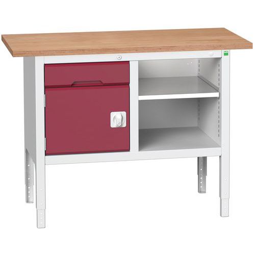 Dielenské stoly Bott Verso Storage, 83-93 x 125 x 60 cm, rôzne vybavenie, multiplex