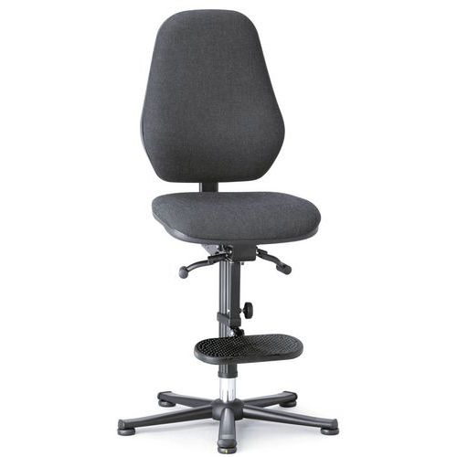 Pracovné antistatické ESD stoličky Bimos Basic 9152E, 9156E a 9159E s klzákmi