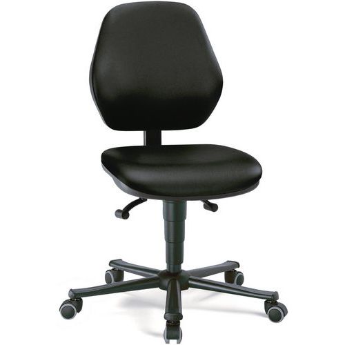 Pracovné laboratórne stoličky Bimos Basic 9133, 9134 a 9138 s kolieskami, bez podnožky, čierna