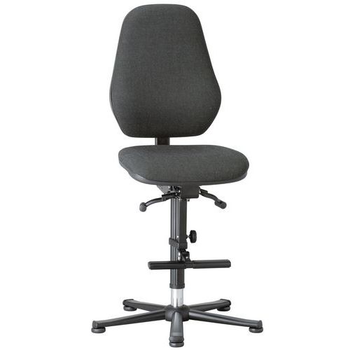 Pracovné laboratórne stoličky Bimos Basic 9131, 9136 a 9137 s klzákmi, s podnožkou, čierna