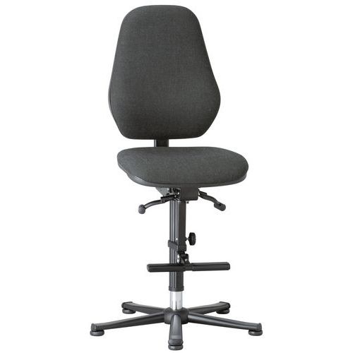 Pracovné laboratórne stoličky Bimos Basic 9131, 9136 a 9137 s klzákmi, s podnožkou, čierna
