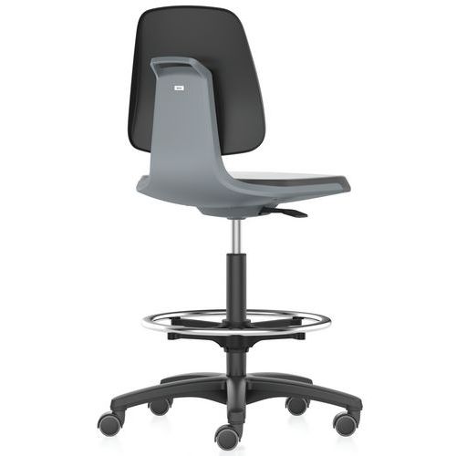 Pracovná stolička Bimos Labsit s kolieskami, s podnožkou