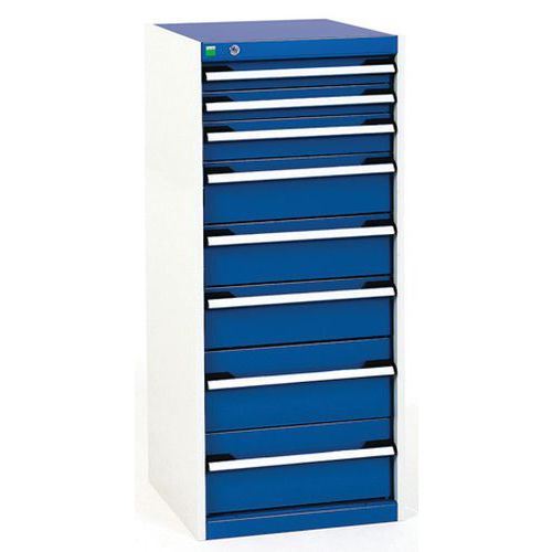 Dielenské zásuvkové skrine Bott Cubio, 120 x 52,5 x 52,5-65 cm, 8 zásuviek