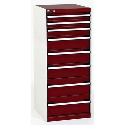 Dielenské zásuvkové skrine Bott Cubio, 120 x 52,5 x 52,5-65 cm, 8 zásuviek