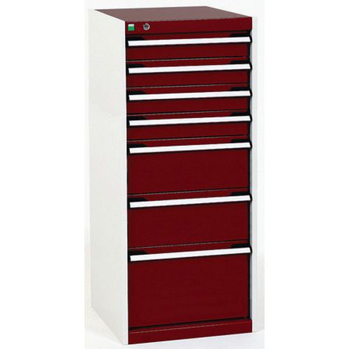 Dielenské zásuvkové skrine Bott Cubio, 120 x 52,5 x 52,5-65 cm, 7 zásuviek