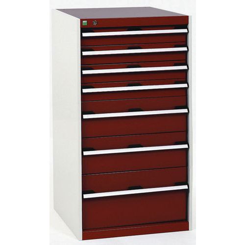 Dielenské zásuvkové skrine Bott Cubio, 120 x 65 x 52,5-75 cm, 7 zásuviek