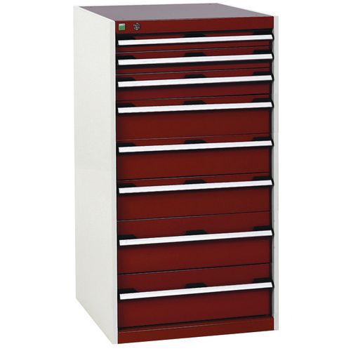 Dielenské zásuvkové skrine Bott Cubio, 120 x 65 x 52,5-75 cm, 8 zásuviek