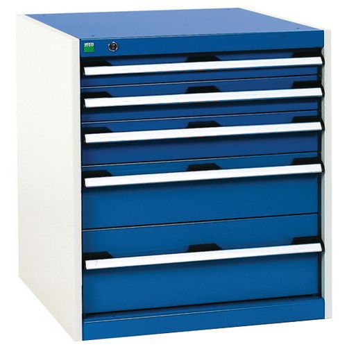 Dielenské zásuvkové skrine Bott Cubio, 70 x 65 x 52,5-75 cm, 5 zásuviek