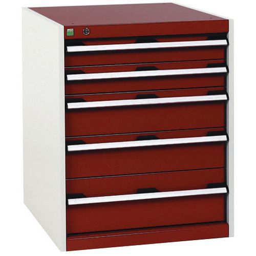 Dielenské zásuvkové skrine Bott Cubio, 80 x 65 x 52,5-75 cm, 5 zásuviek