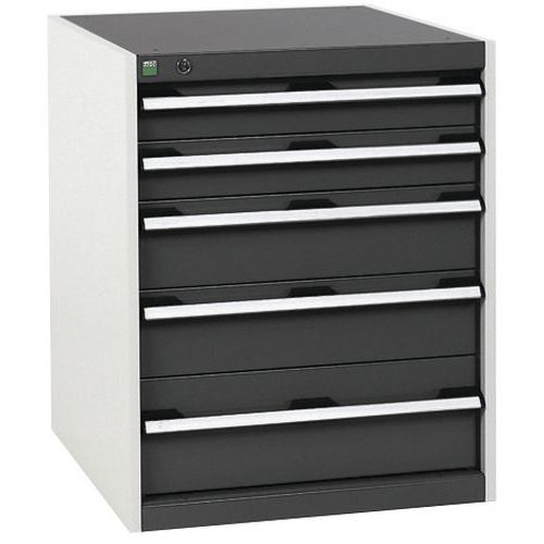 Dielenské zásuvkové skrine Bott Cubio, 80 x 65 x 52,5-75 cm, 5 zásuviek