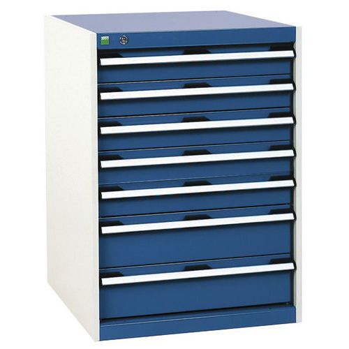 Dielenské zásuvkové skrine Bott Cubio, 90 x 65 x 52,5-75 cm, 7 zásuviek