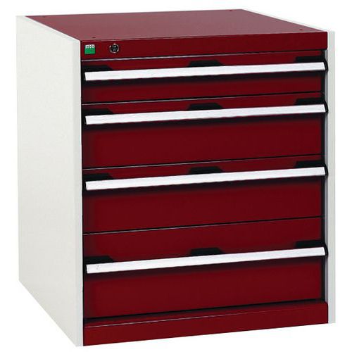 Dielenské zásuvkové skrine Bott Cubio, 70 x 65 x 52,5-75 cm, 4 zásuvky