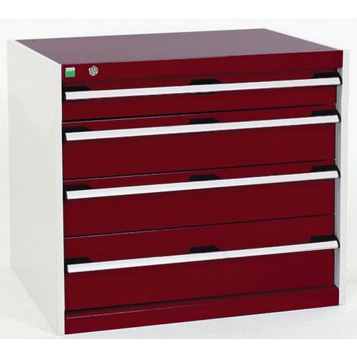 Dielenské zásuvkové skrine Bott Cubio, 70 x 80 x 52,5-75 cm, 4 zásuvky