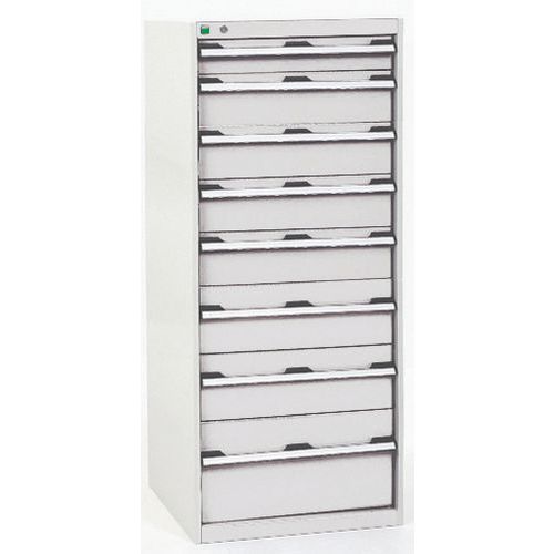 Dielenské zásuvkové skrine Bott Cubio, 160 x 65 x 52,5-75 cm, 9 zásuviek