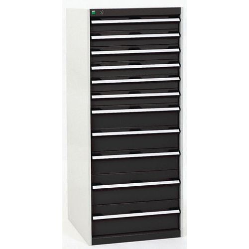 Dielenské zásuvkové skrine Bott Cubio, 160 x 65 x 52,5-75 cm, 11 zásuviek