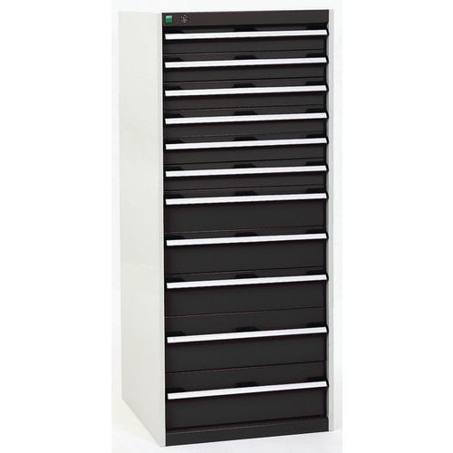 Dielenské zásuvkové skrine Bott Cubio, 160 x 65 x 52,5-75 cm, 11 zásuviek