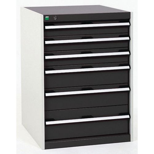 Dielenské zásuvkové skrine Bott Cubio, 90 x 65 x 52,5-75 cm, 6 zásuviek