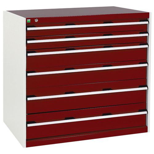 Dielenské zásuvkové skrine Bott Cubio, 100 x 105 x 65-75 cm, 6 zásuviek