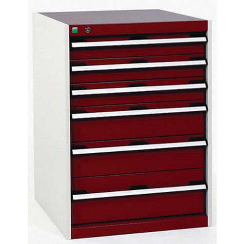 Dielenské zásuvkové skrine Bott Cubio, 90 x 65 x 52,5-75 cm, 6 zásuviek