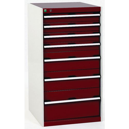 Dielenské zásuvkové skrine Bott Cubio, 120 x 65 x 52,5-75 cm, 7 zásuviek