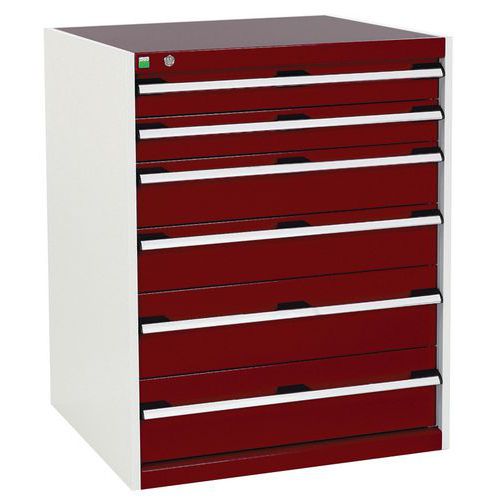 Dielenské zásuvkové skrine Bott Cubio, 100 x 80 x 52,5-75 cm, 6 zásuviek