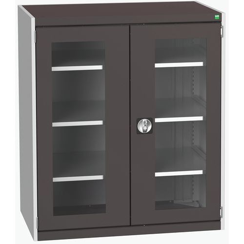 Dielenské skrine s priehľadnými dverami Bott Cubio, výška 120 cm
