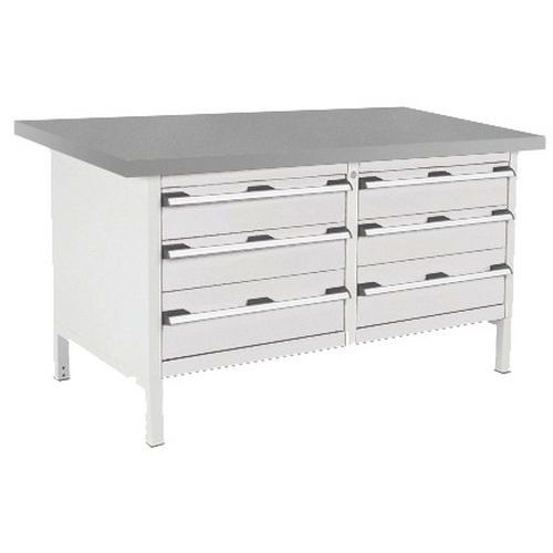 Dielenský stôl Bott Cubio Storage, 84 x 150 x 75 cm, 6 zásuviek, linoleum/multiplex