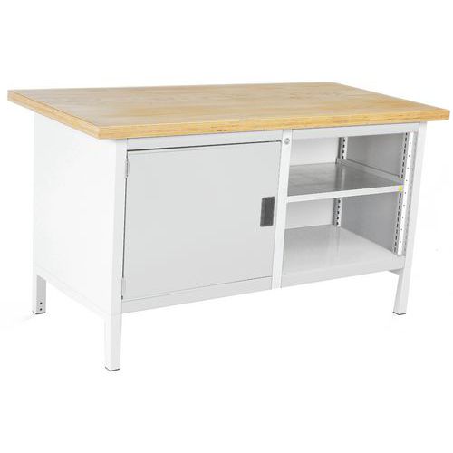 Dielenský stôl Bott Cubio Storage, 84 x 150 x 75 cm, 1 skrinka, otvorená časť s policou, linoleum/multiplex