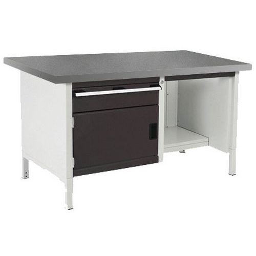 Dielenský stôl Bott Cubio Storage, 84 x 150 x 75 cm, 1 skrinka, 1 zásuvka, polica, linoleum/multiplex