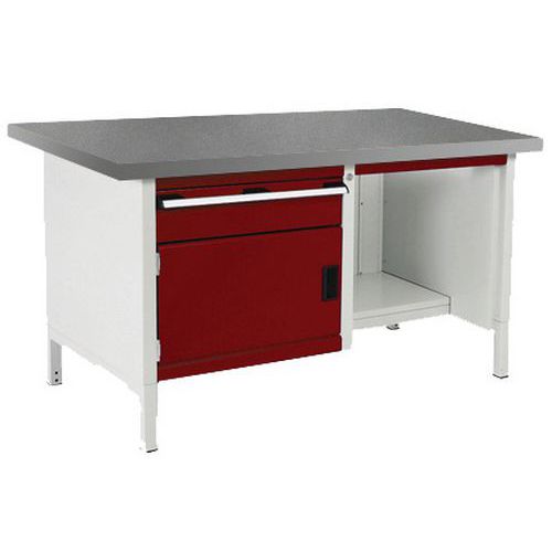 Dielenský stôl Bott Cubio Storage, 84 x 150 x 75 cm, 1 skrinka, 1 zásuvka, polica, linoleum/multiplex