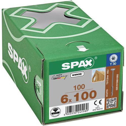 Skrutky do dreva s plochou hlavou Spax TX ø 6 mm