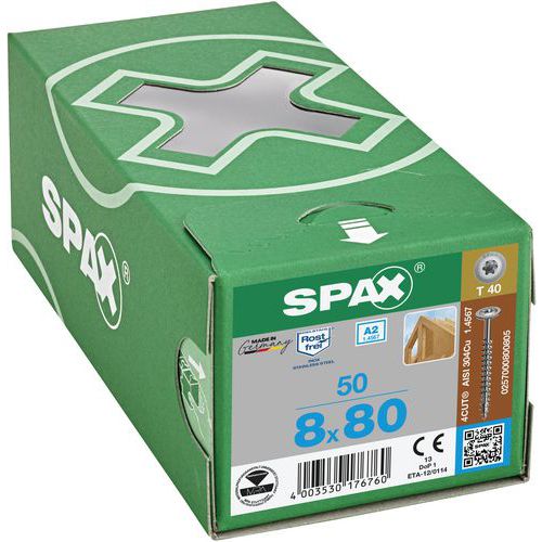 Skrutky do dreva s plochou hlavou Spax TX ø 8 mm, plný závit