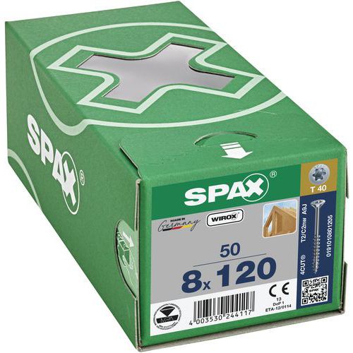 Vruty do dreva so zapustenou hlavou Spax TX ø 8 mm