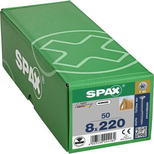 Vruty do dreva so zapustenou hlavou Spax TX ø 8 mm