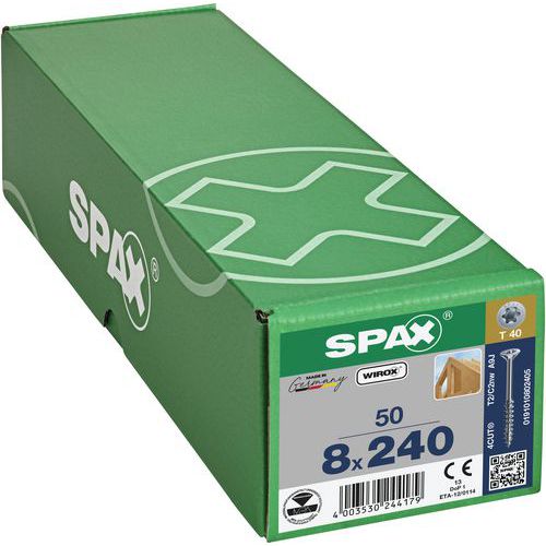 Vruty do dreva so zapustenou hlavou Spax TX ø 8 mm