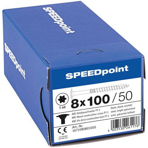 Skrutky do dreva s plochou hlavou Speedpoint TX ø 8 mm