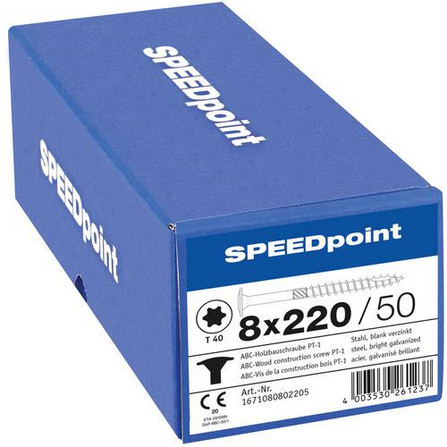 Skrutky do dreva s plochou hlavou Speedpoint TX ø 8 mm