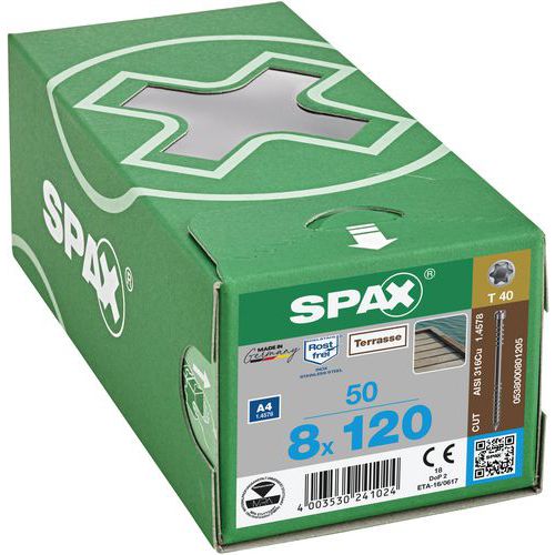 Skrutky do dreva s valcovou hlavou Spax TX Terrasse ø 8 mm