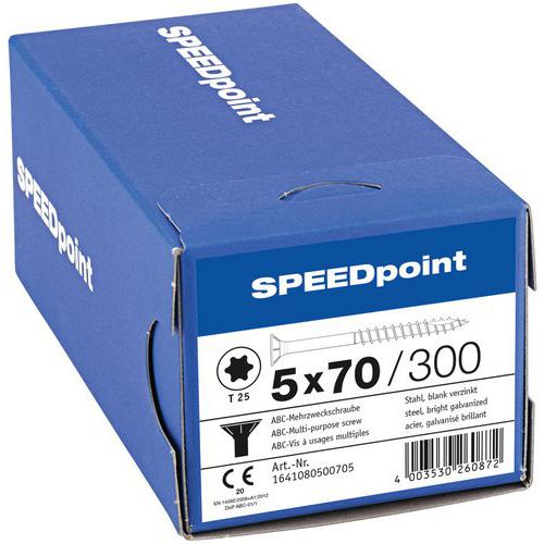 Viacúčelové skrutky so zapustenou hlavou Speedpoint TX ø 4,5 - 5 mm