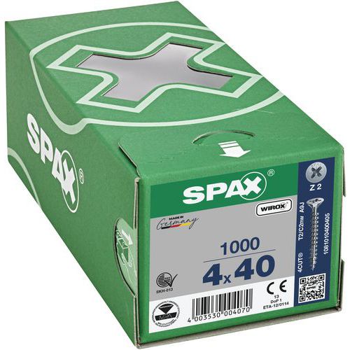 Viacúčelové skrutky so zapustenou hlavou Spax PZ ø 4 mm, 40 mm