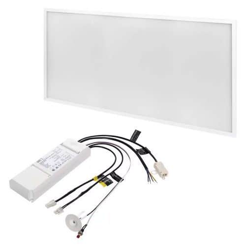 LED panel 30x60, obdĺžnikový vstavaný biely, 18W neutrálna biela, Emergency