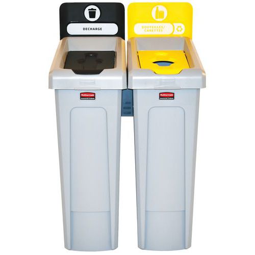 Recyklačná stanica Slim Jim 174 l – Rubbermaid – Štítok FR